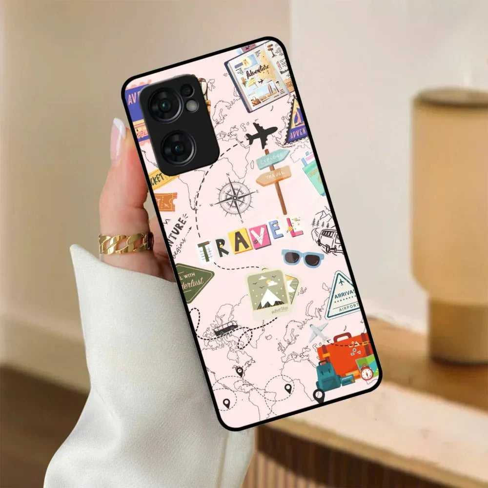 Travelogue Treasures Glass Case Cover For Oppo - ShopOnCliQ