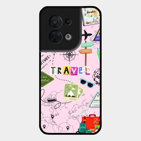 Travelogue Treasures Glass Case Cover For Oppo Reno 8 5G