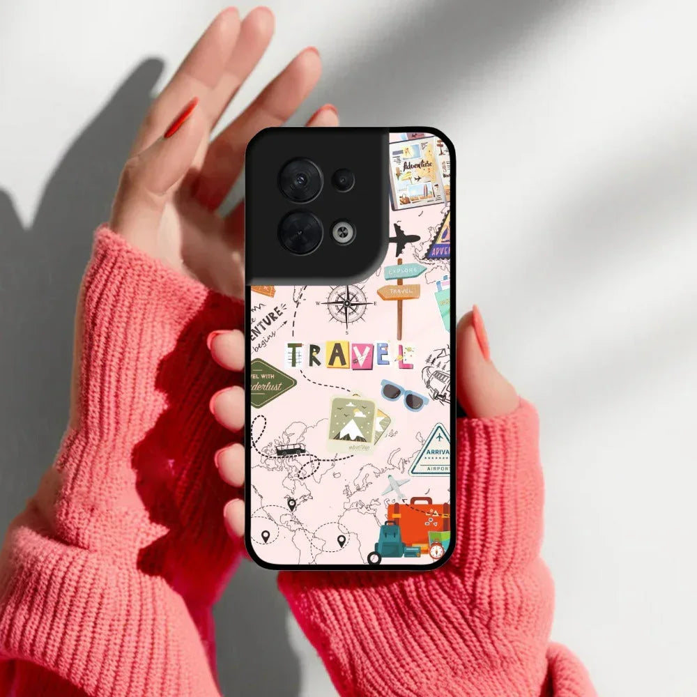 Travelogue Treasures Glass Case Cover For Oppo - ShopOnCliQ