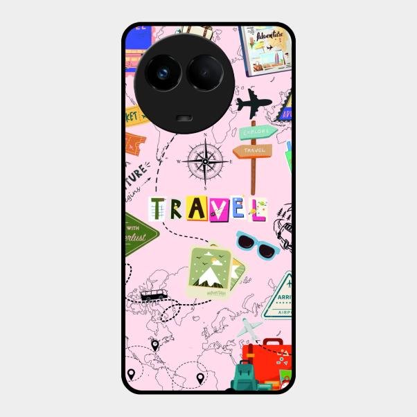 Travelogue Treasures Glass Case Cover For Realme 11 5G