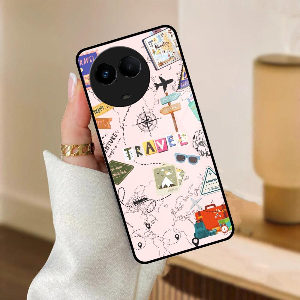 Travelogue Treasures Glass Case Cover For Realme/Narzo