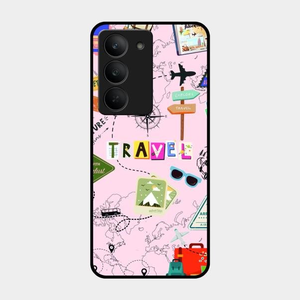 Travelogue Treasures Glass Case Cover For Realme 14X 5G