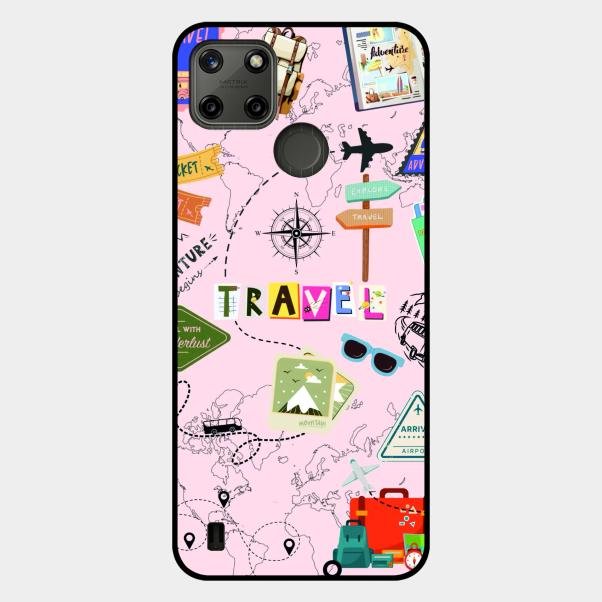 Travelogue Treasures Glass Case Cover For Realme C25Y
