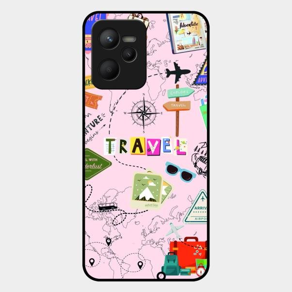 Travelogue Treasures Glass Case Cover For Realme C35