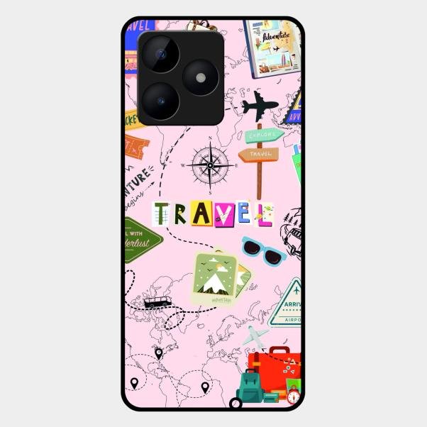 Travelogue Treasures Glass Case Cover For Realme C53
