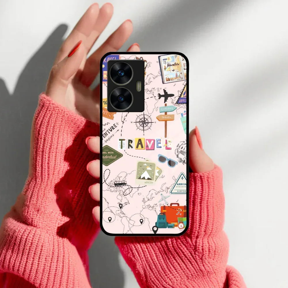 Travelogue Treasures Glass Case Cover For Realme/Narzo - ShopOnCliQ