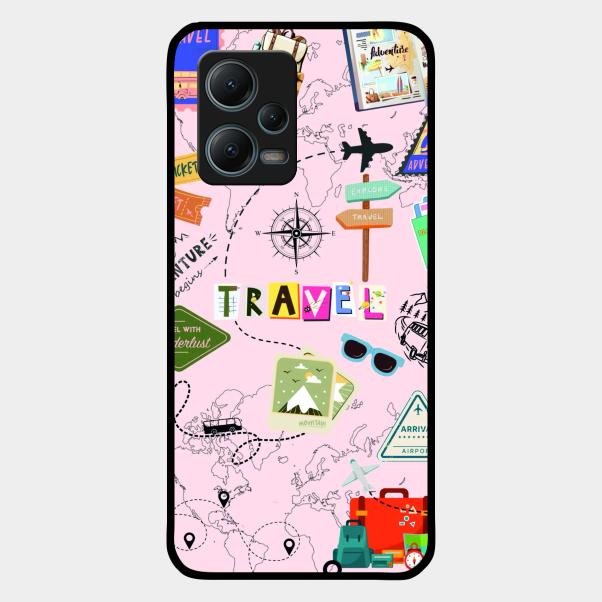 Travelogue Treasures Glass Case Cover For Redmi Note 12 5G
