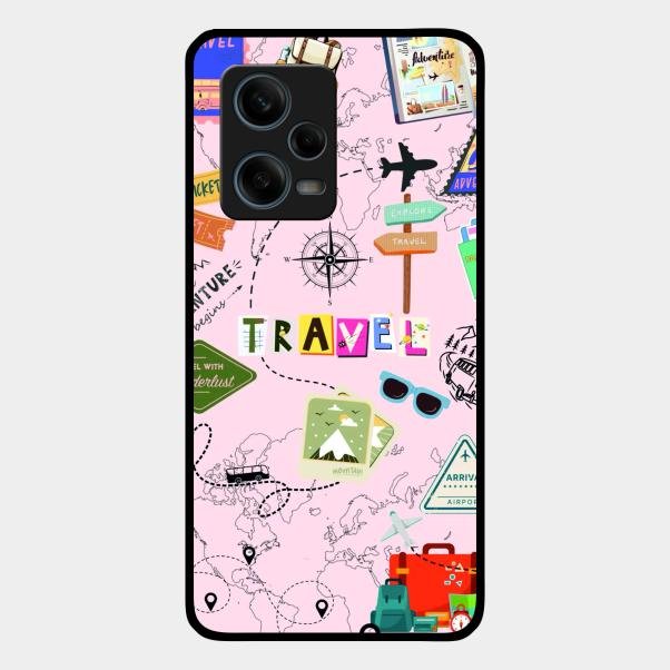 Travelogue Treasures Glass Case Cover For Redmi Note 12 Pro 5G