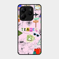 Travelogue Treasures Glass Case Cover For Redmi Note 14 5G