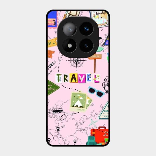 Travelogue Treasures Glass Case Cover For Redmi Note 14 Pro Plus 5G