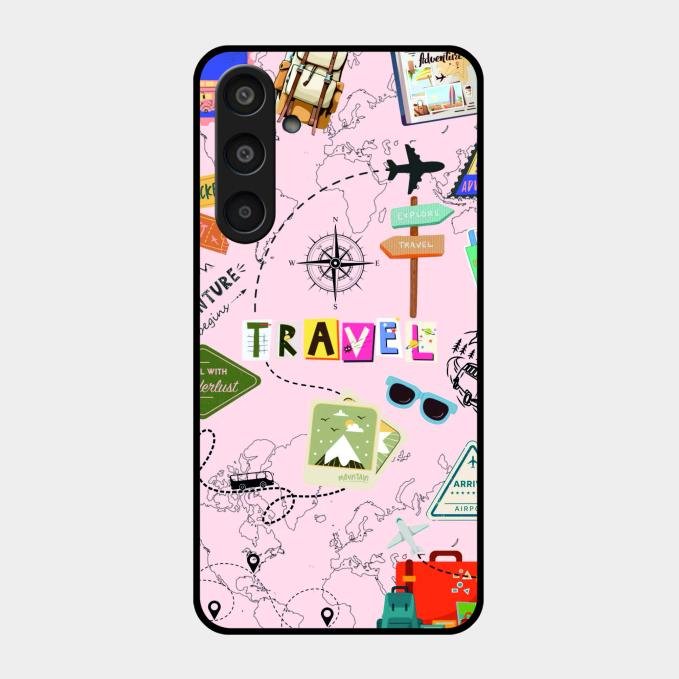 Travelogue Treasures Glass Case Cover For Samsung Galaxy M35 5G