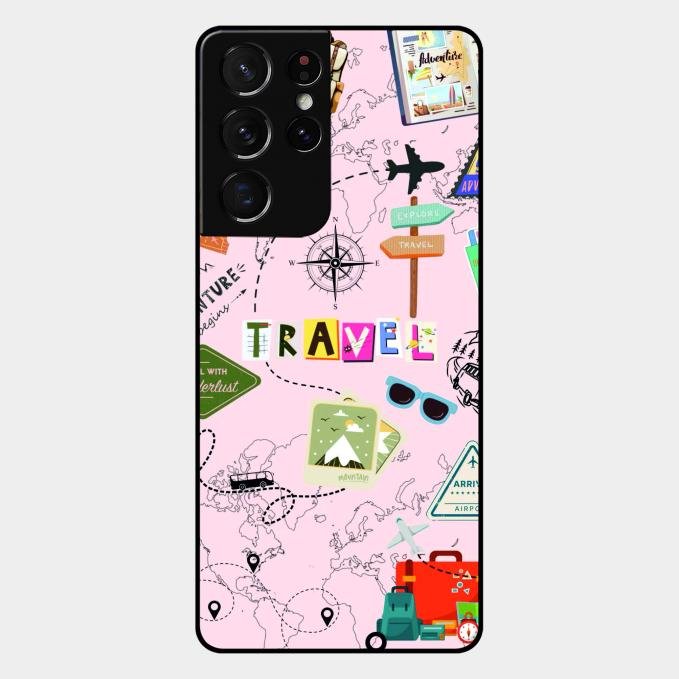 Travelogue Treasures Glass Case Cover For Samsung Galaxy S21 Ultra