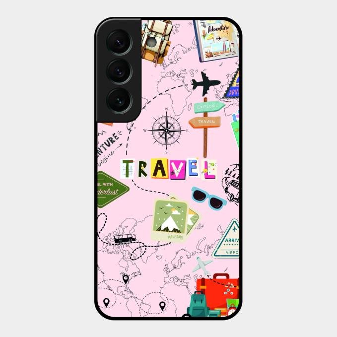 Travelogue Treasures Glass Case Cover For Samsung Galaxy S22 Plus 5G
