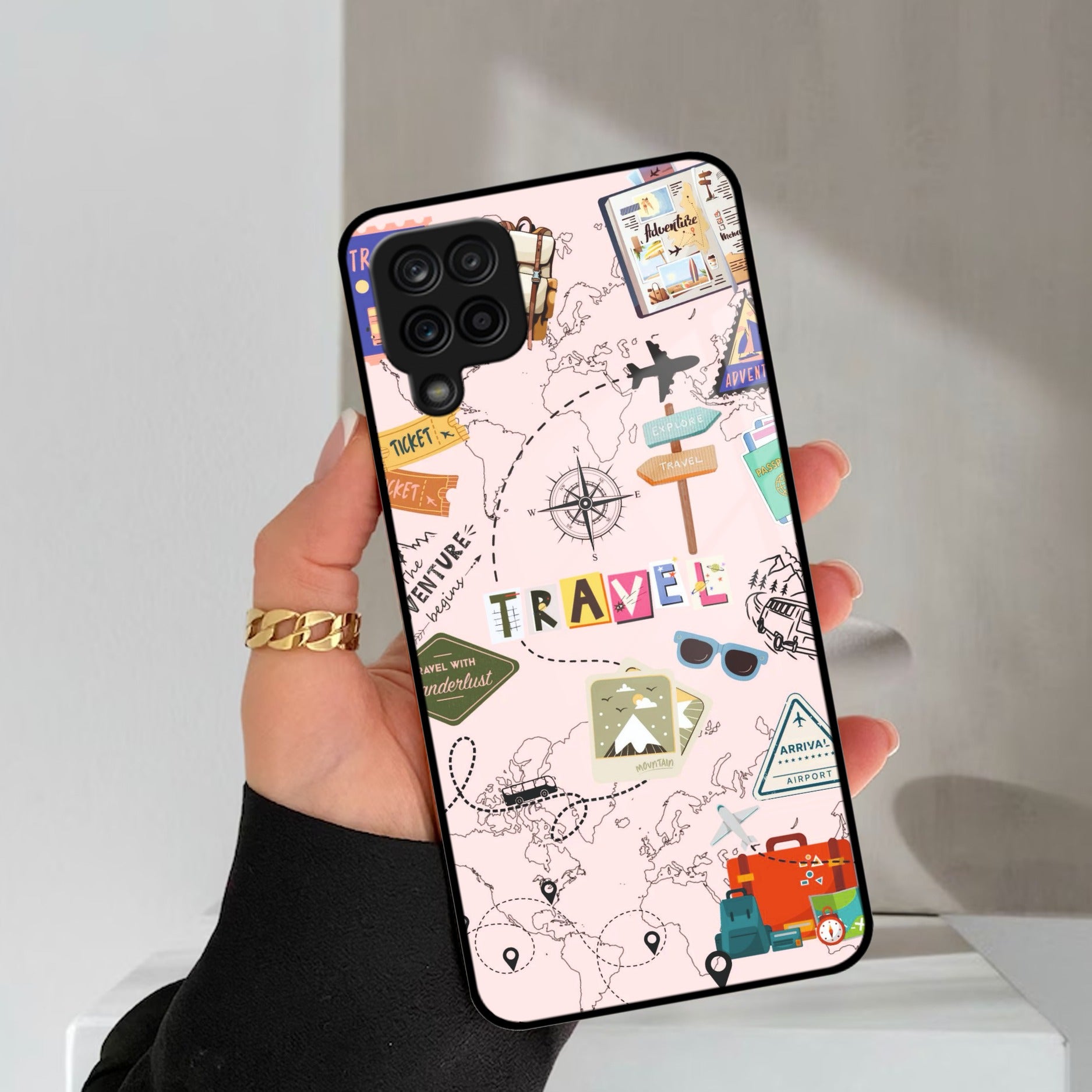 Travelogue Treasures Glass Case Cover For Samsung Galaxy A42 5G