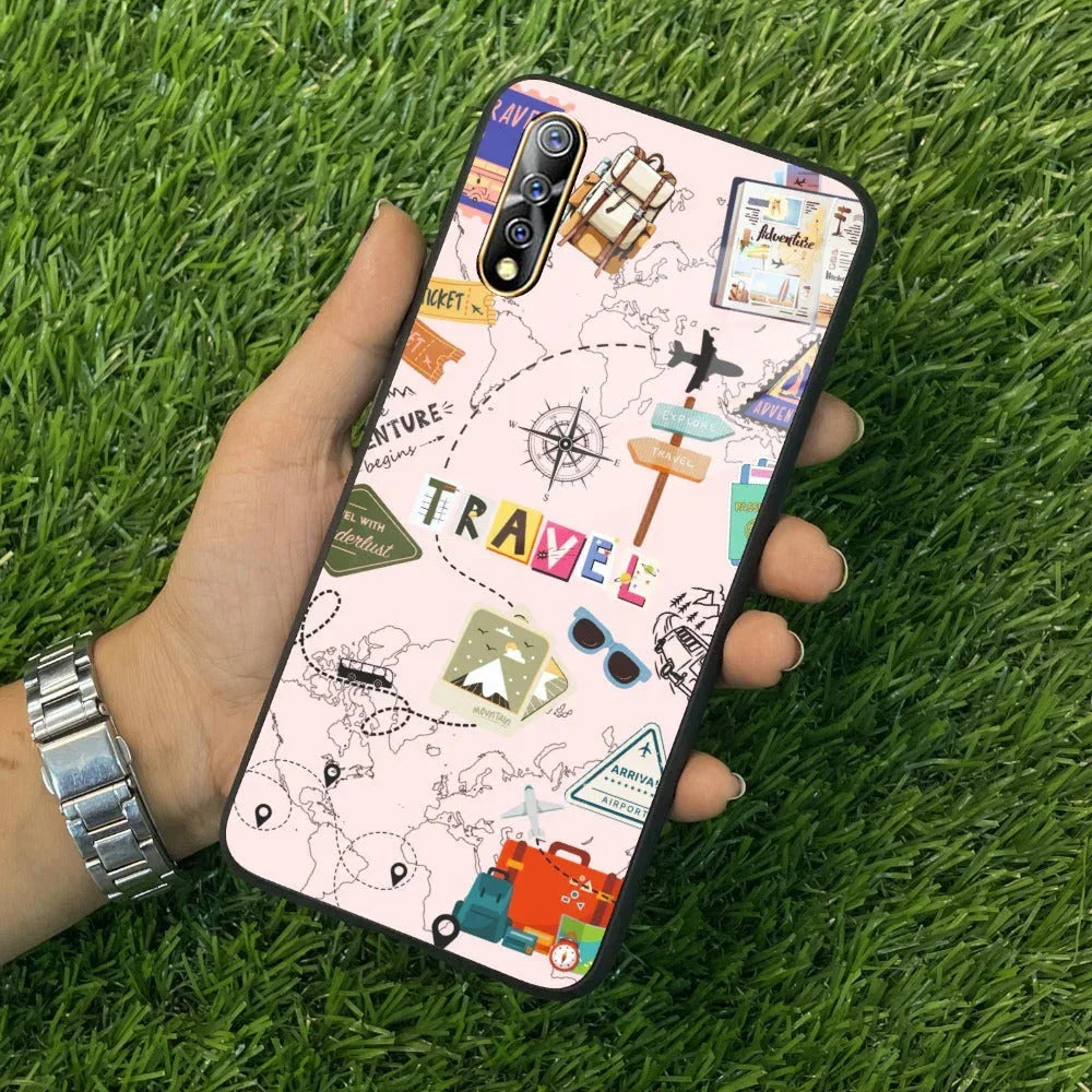 Travelogue Treasures Glass Case Cover For Vivo - ShopOnCliQ