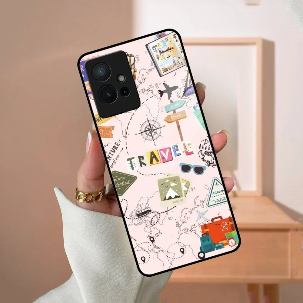 Travelogue Treasures Glass Case Cover For Vivo - ShopOnCliQ