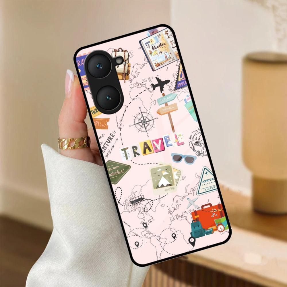 Travelogue Treasures Glass Case Cover For Vivo - ShopOnCliQ