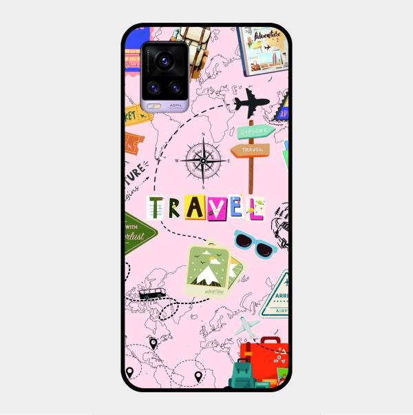 Travelogue Treasures Glass Case Cover For Vivo V20