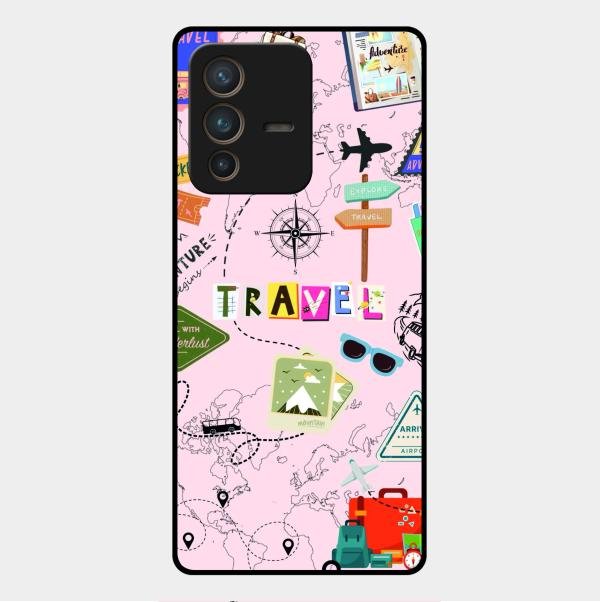 Travelogue Treasures Glass Case Cover For Vivo V23 Pro 5G