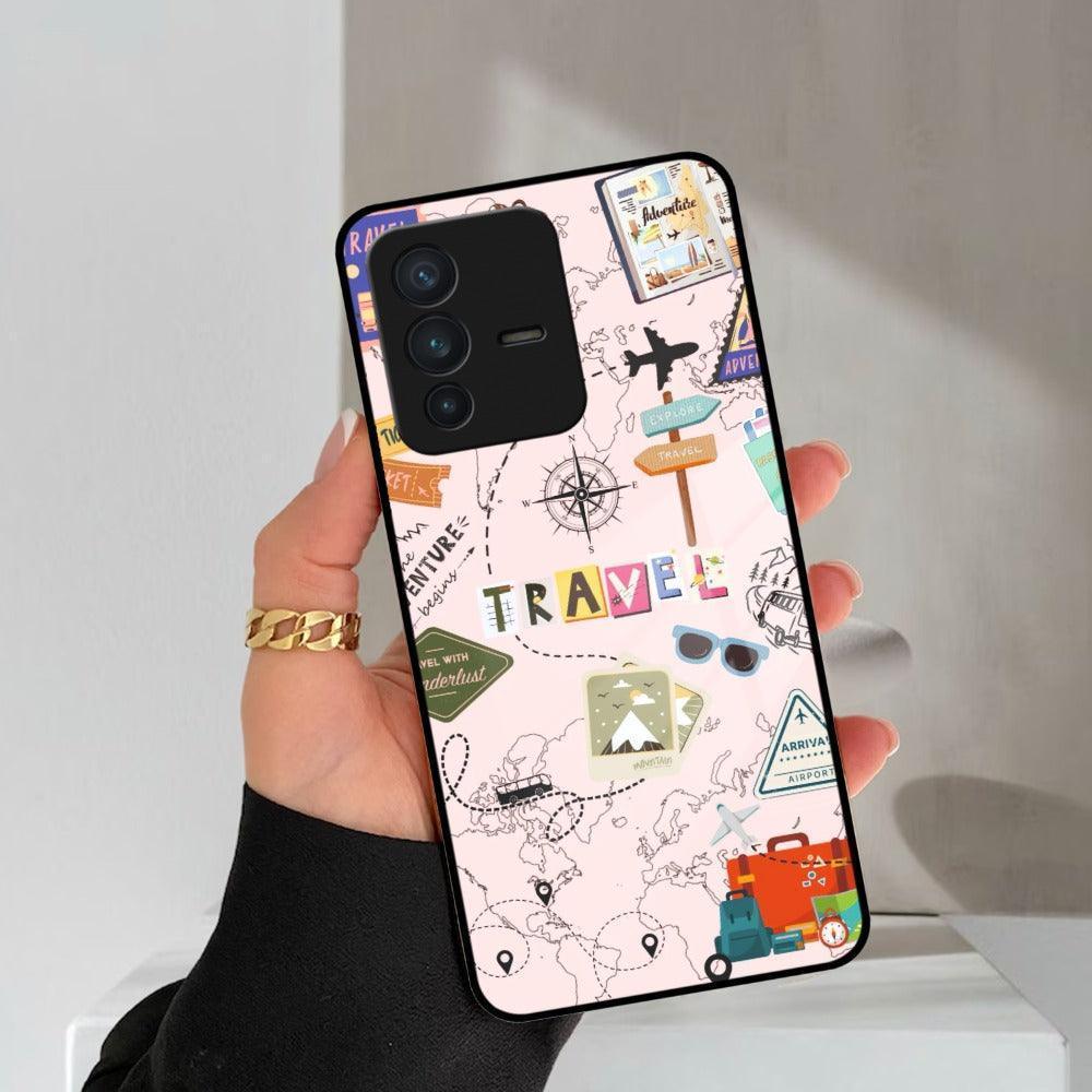 Travelogue Treasures Glass Case Cover For Vivo - ShopOnCliQ