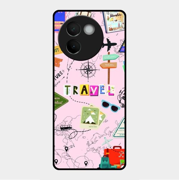 Travelogue Treasures Glass Case Cover For Vivo V30E 5G