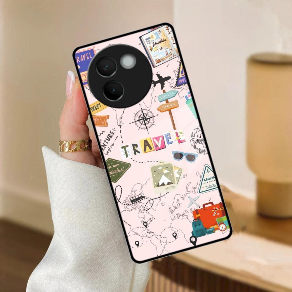 Travelogue Treasures Glass Case Cover For Vivo - ShopOnCliQ
