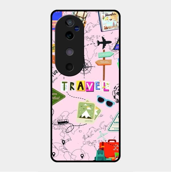 Travelogue Treasures Glass Case Cover For Vivo V40 5G