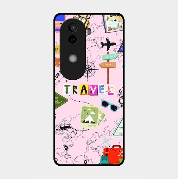 Travelogue Treasures Glass Case Cover For Vivo V40E 5G