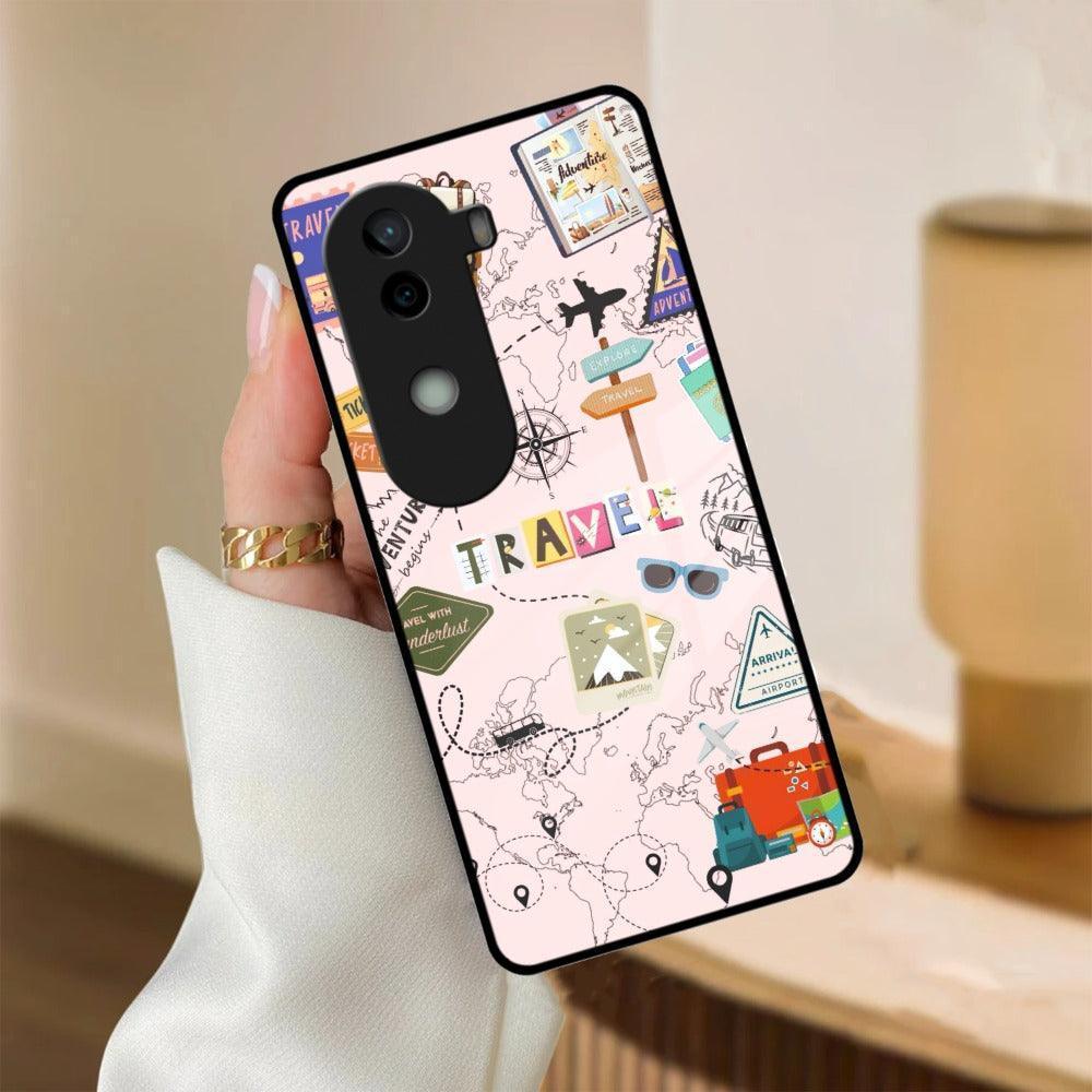 Travelogue Treasures Glass Case Cover For Vivo - ShopOnCliQ