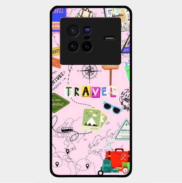 Travelogue Treasures Glass Case Cover For Vivo X80 5G
