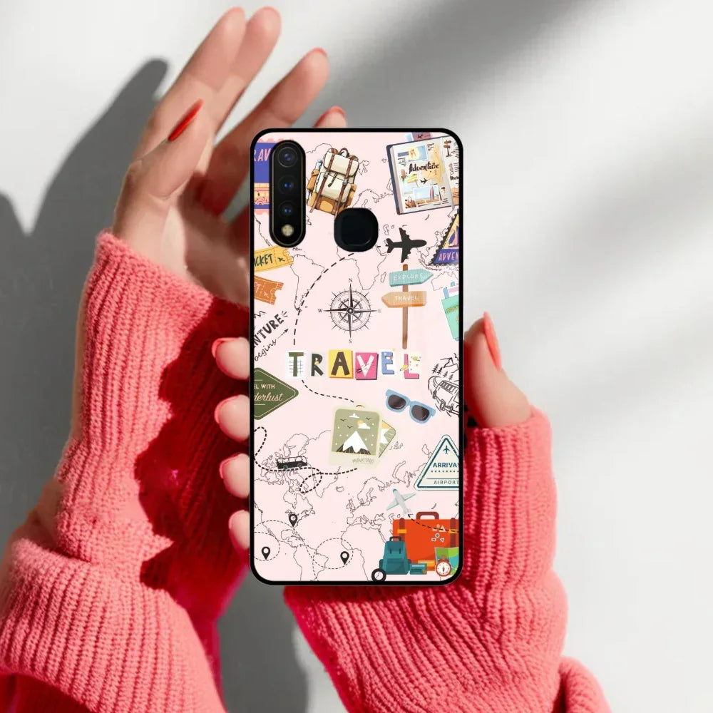 Travelogue Treasures Glass Case Cover For Vivo - ShopOnCliQ