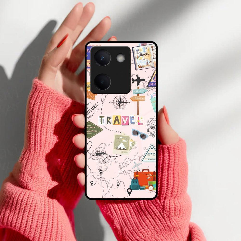 Travelogue Treasures Glass Case Cover For Vivo - ShopOnCliQ