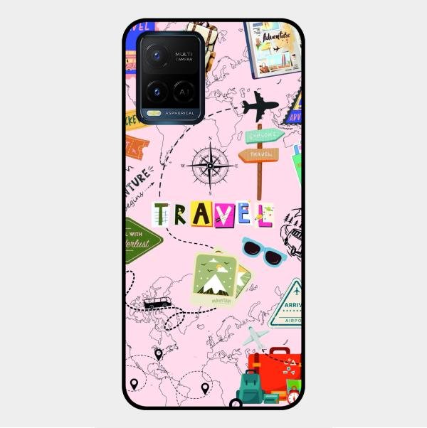 Travelogue Treasures Glass Case Cover For Vivo Y21A
