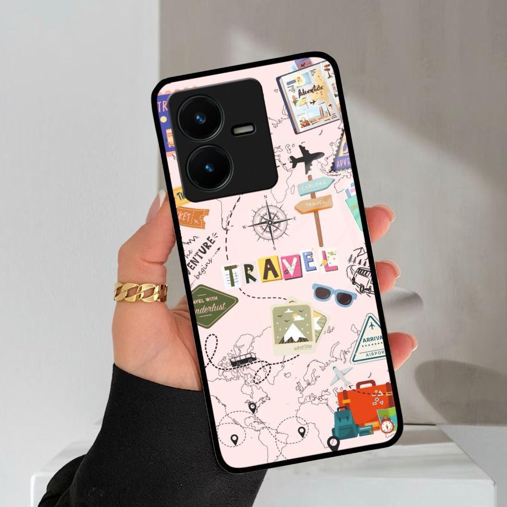 Travelogue Treasures Glass Case Cover For Vivo - ShopOnCliQ