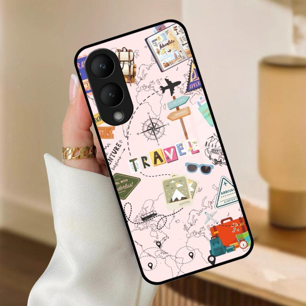 Travelogue Treasures Glass Case Cover For Vivo - ShopOnCliQ