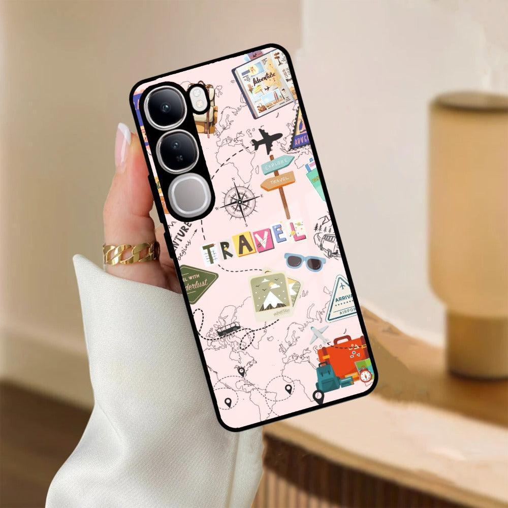 Travelogue Treasures Glass Case Cover For Vivo - ShopOnCliQ