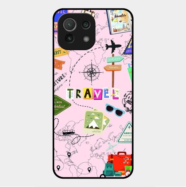 Travelogue Treasures Glass Case Cover For Xiaomi Mi 11 Lite