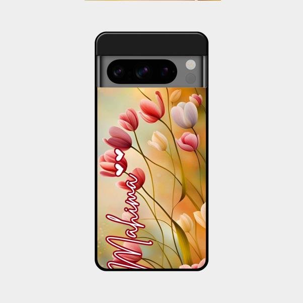 Tulip Floral Glass Case Cover For Google Pixel 8 Pro 5G