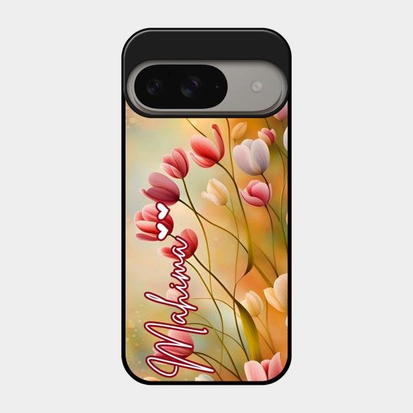 Tulip Floral Glass Case Cover For Google Pixel 9 5G