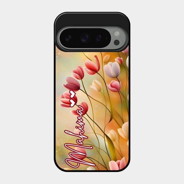 Tulip Floral Glass Case Cover For Google Pixel 9 Pro 5G