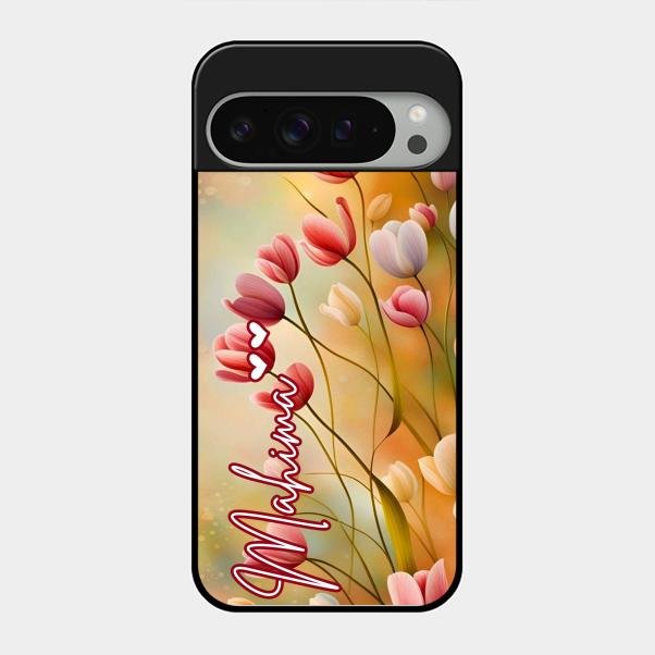 Tulip Floral Glass Case Cover For Google Pixel 9 Pro Xl