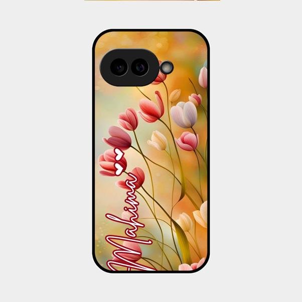 Tulip Floral Glass Case Cover For Google Pixel 9A 5G