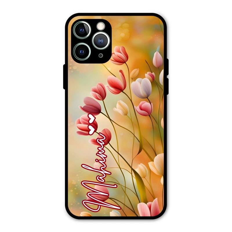 Tulip Floral Glass Case Cover For iPhone 11 Pro Max