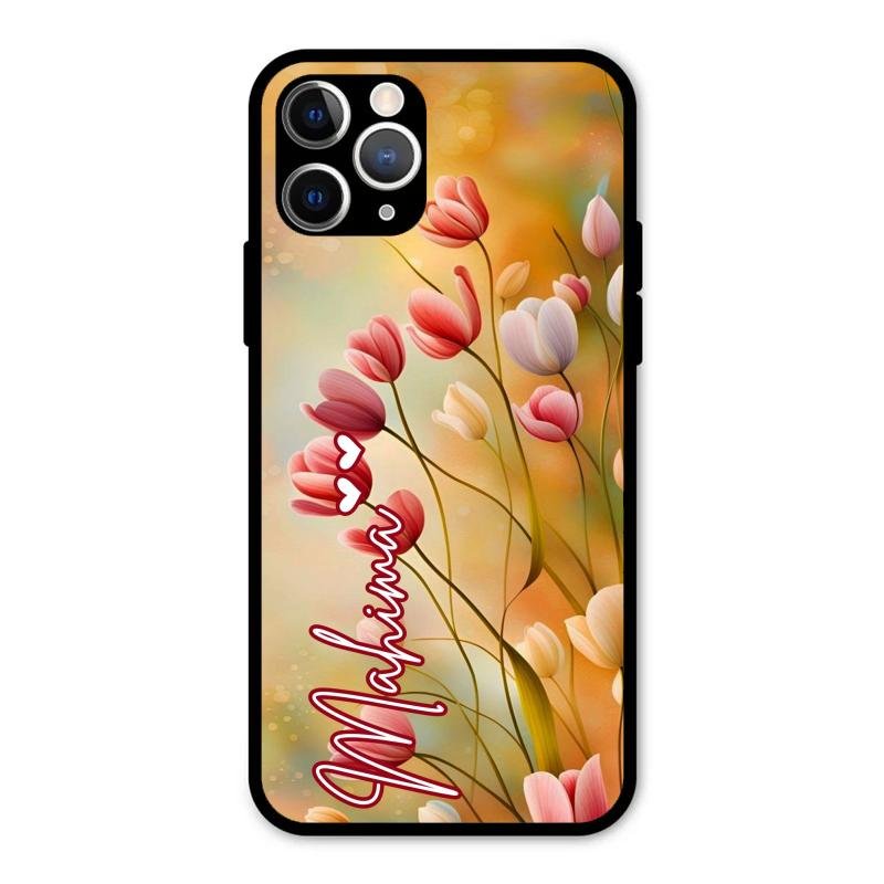 Tulip Floral Glass Case Cover For iPhone 11 Pro