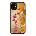 Tulip Floral Glass Case Cover For iPhone 12