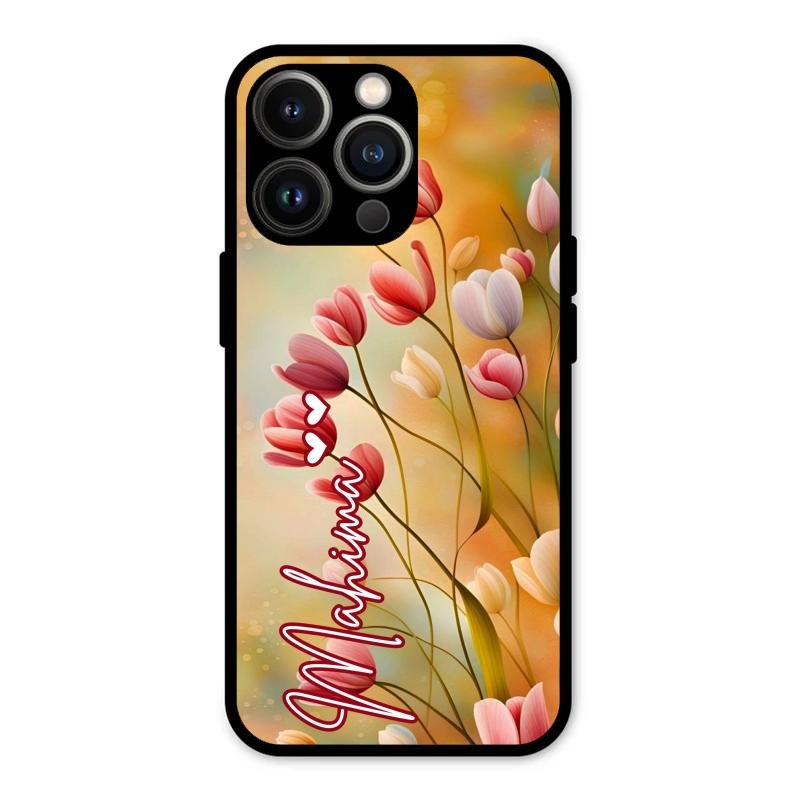 Tulip Floral Glass Case Cover For iPhone 13 Pro Max
