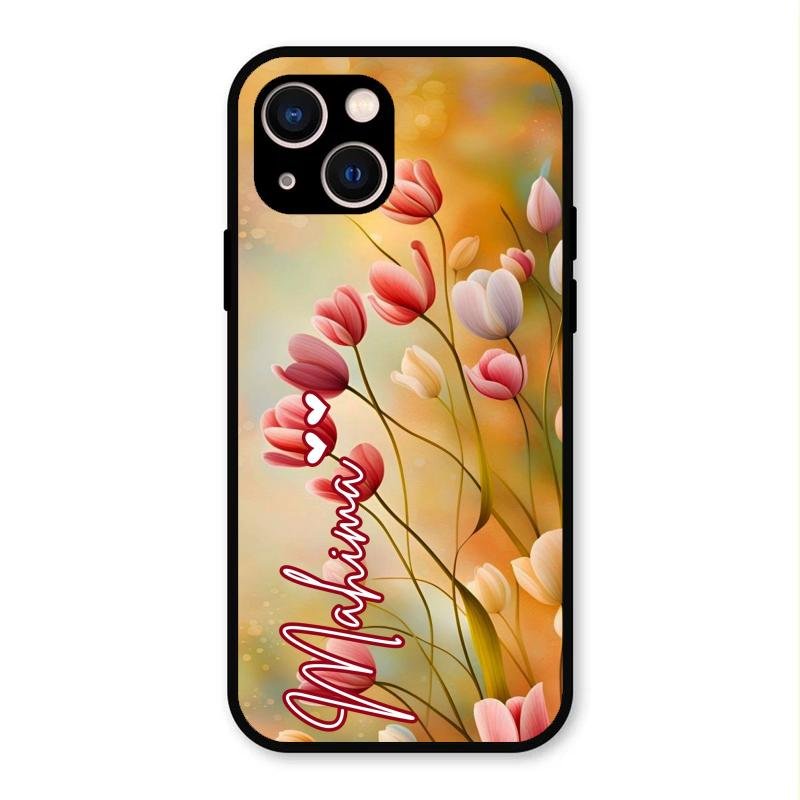 Tulip Floral Glass Case Cover For iPhone 13