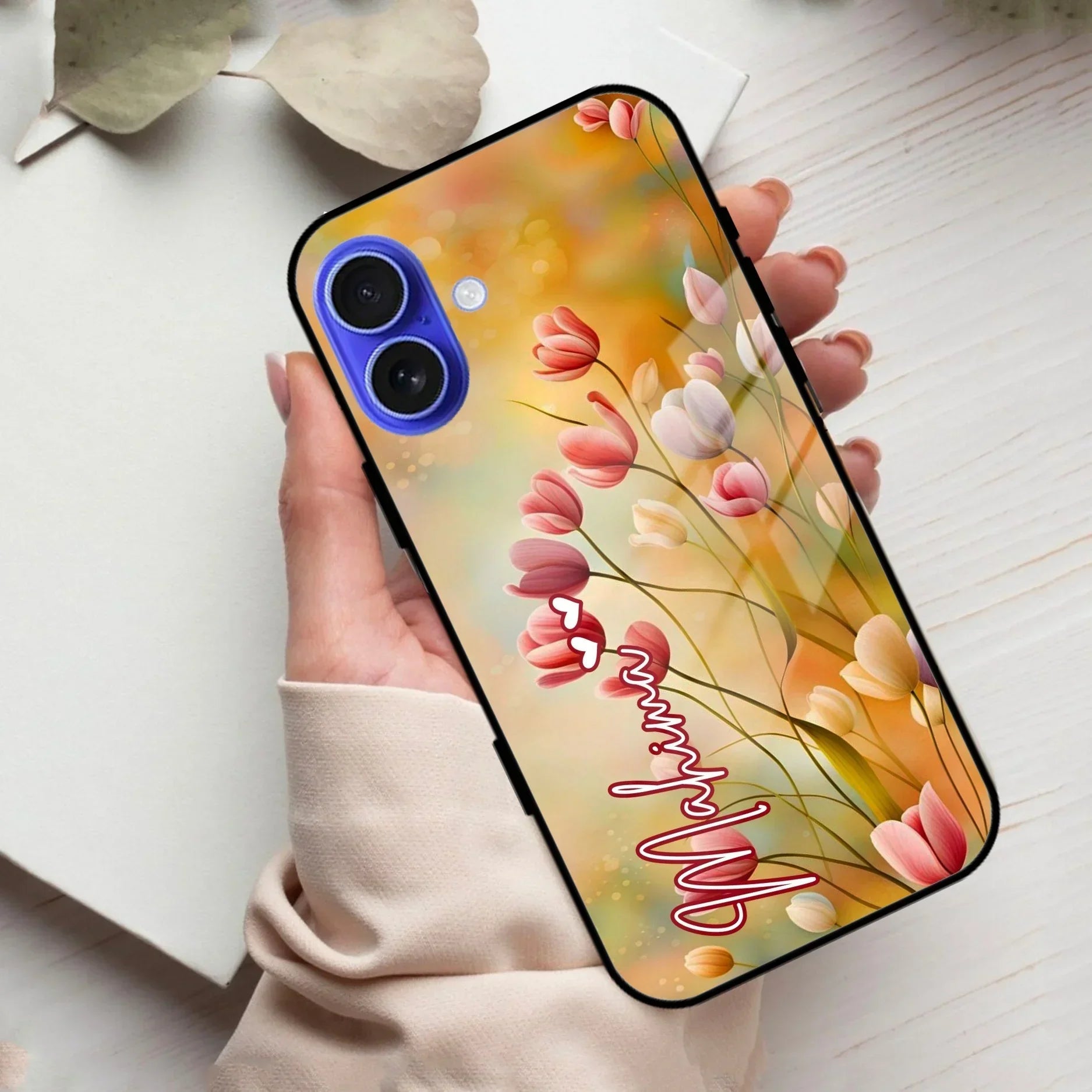 Tulip Floral Glass Case Cover For iPhone - ShopOnCliQ