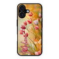 Tulip Floral Glass Case Cover For iPhone 16