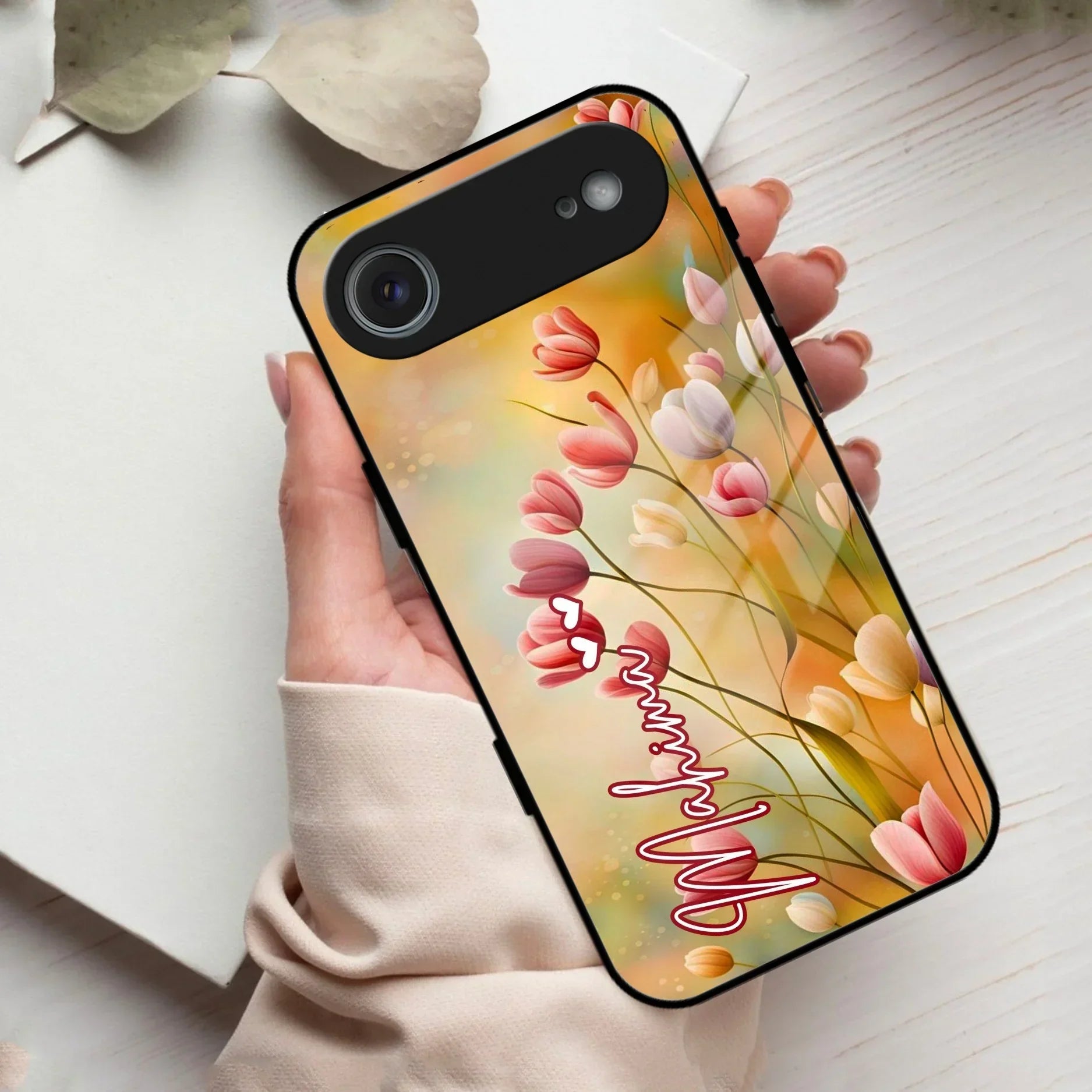 Tulip Floral Glass Case Cover For iPhone - ShopOnCliQ